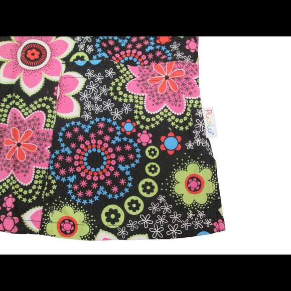 Peaches Womens Bright Floral Uniform Medical Scrub Top Nurse Work Wear Size XS - Picture 11 of 11